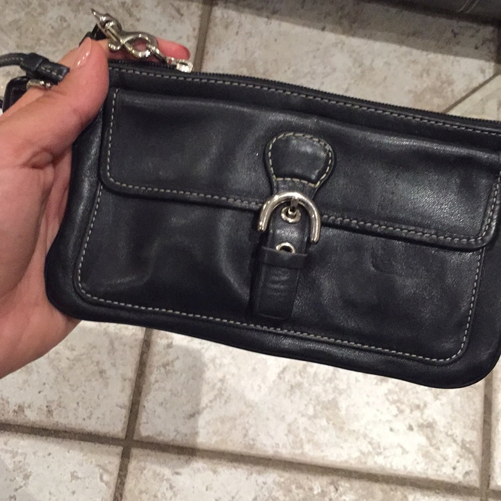 Leather coach wristlet
